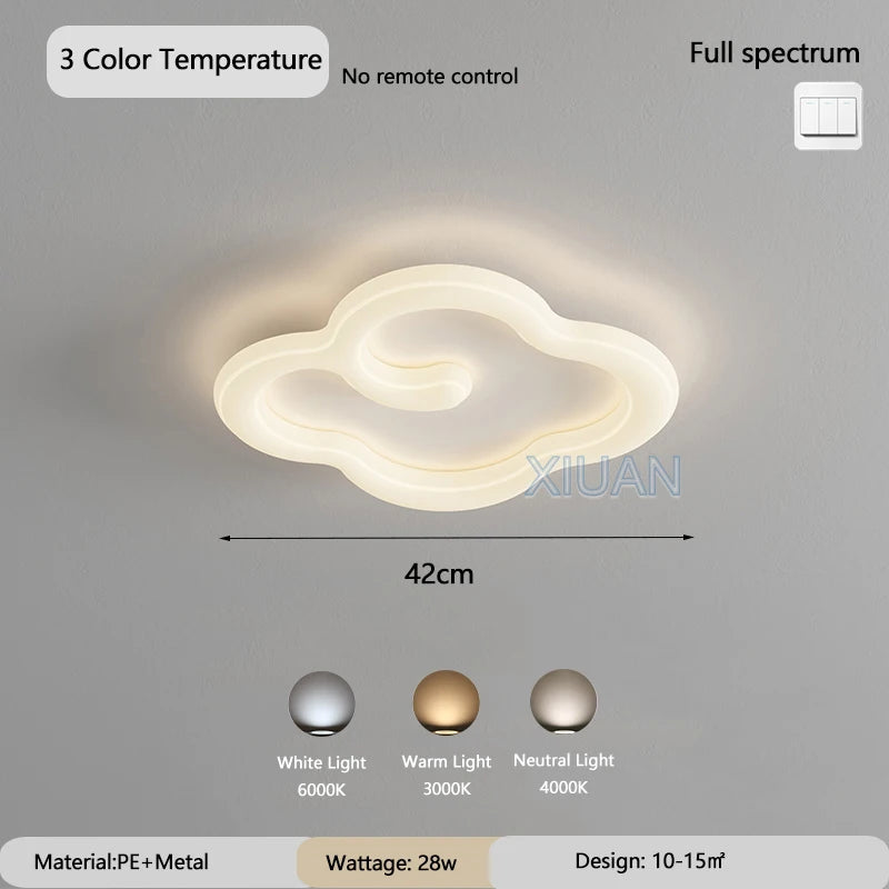 lustre scandinave nuage blanc avec télécommande optionnelle led - vue 15 sur 16