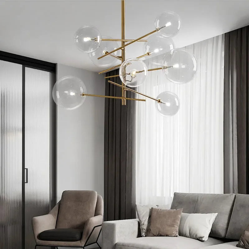 lustre led moderne design nordique pour un éclairage intérieur élégant - vue 4 sur 6