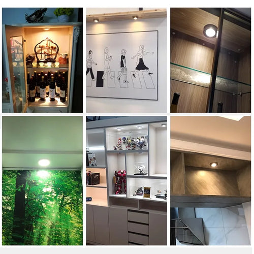 ultra-thin light, mini led lighting in cabinet, display cabinet, cabinet, stairwell small downlight AC220V free opening 3W 5W 7W - vue 3 sur 8