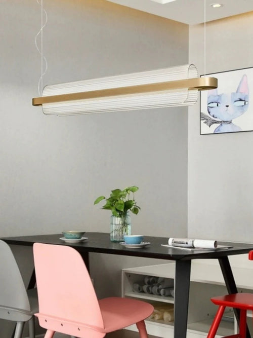 lustre minimaliste long pour restaurant café ou bureau créatif - vue 3 sur 7