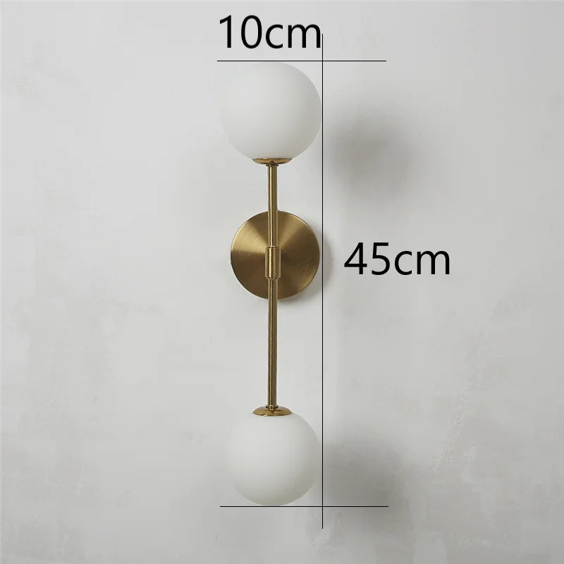 applique murale led post-moderne simple en verre doré - vue 6 sur 10