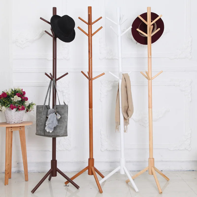 cintres en bois support à chapeaux et manteaux avec crochets - vue 1 sur 9