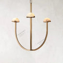 lustre en marbre naturel espagnol style rétro en cuivre et led