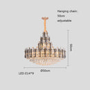 lustre suspendu en cristal à intensité variable design moderne