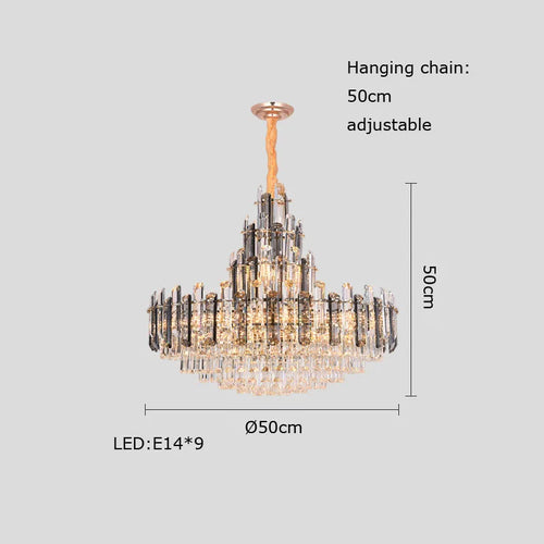 lustre suspendu en cristal à intensité variable design moderne - vue 11 sur 11