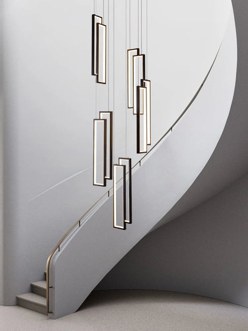 lustre nordique en aluminium intérieur dimmable led long - vue 5 sur 10