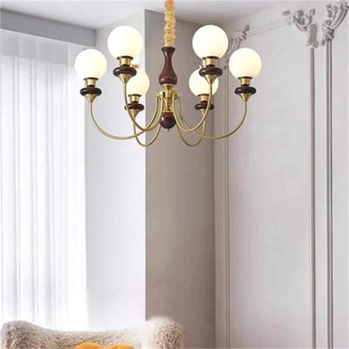 lustre rétro en métal et verre pour intérieur élégant - vue 5 sur 8