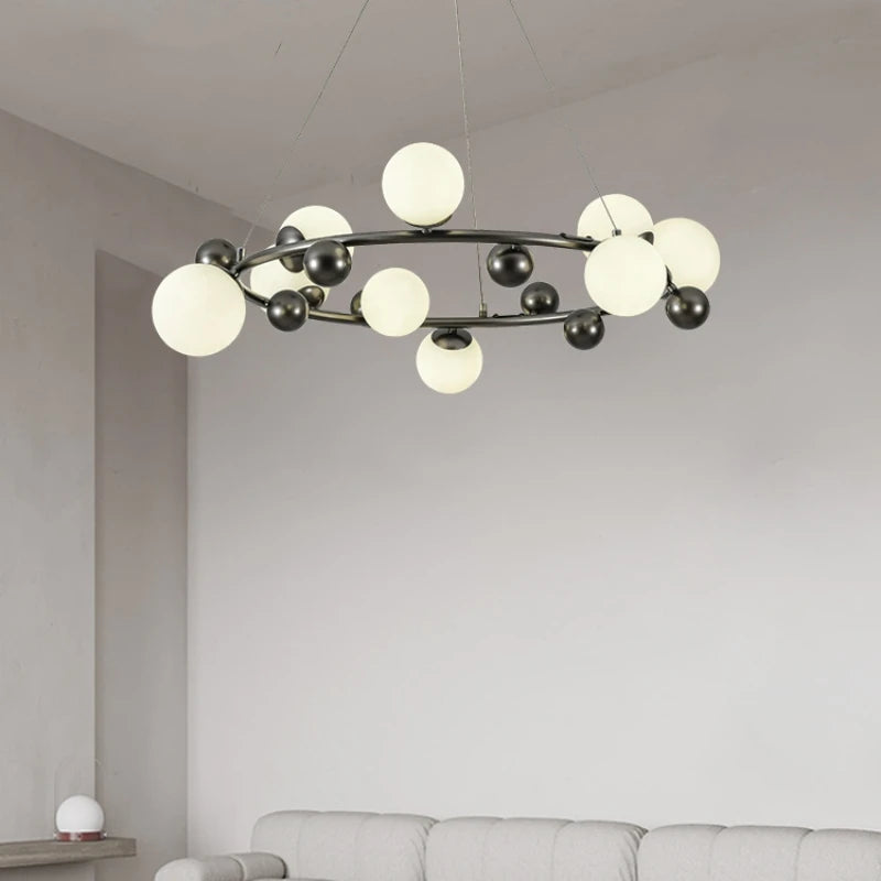 suspension nordique en métal et verre décoratif pour intérieur - vue 3 sur 13