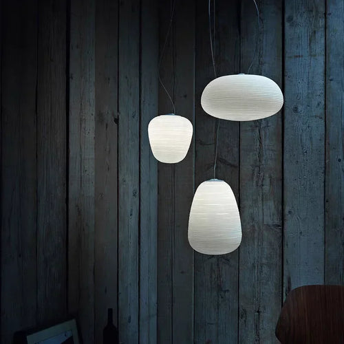 suspension led en verre style japonais moderne pour intérieur élégant - vue 6 sur 14