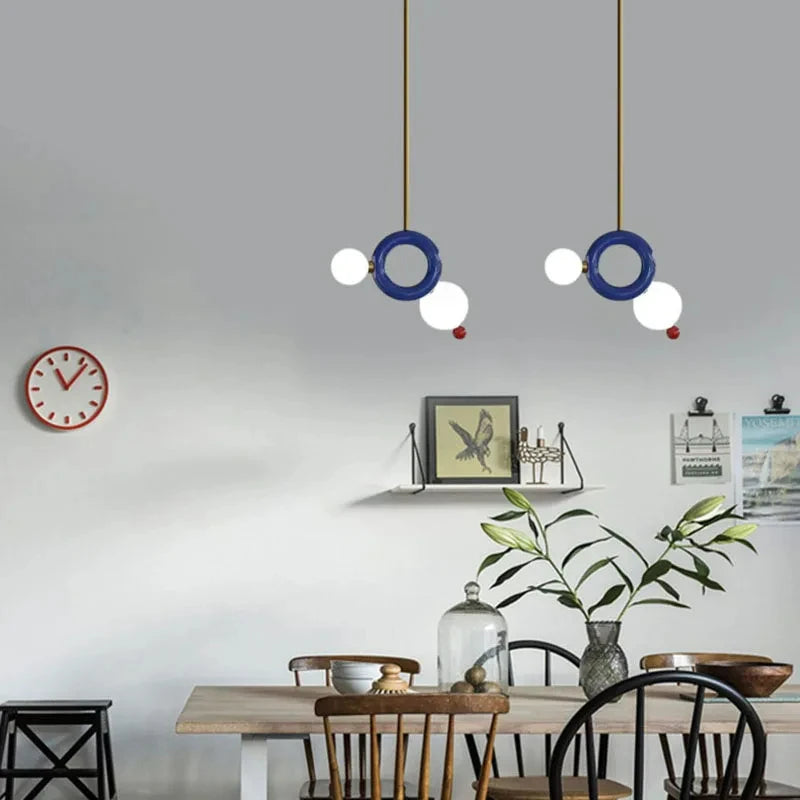 suspension anneau métallique art déco pour - vue 2 sur 7