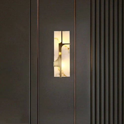 applique murale Creative style chinois 50 CM villa salon couloir décoration lumière européenne rétro imitation marbre LED - vue 2 sur 7
