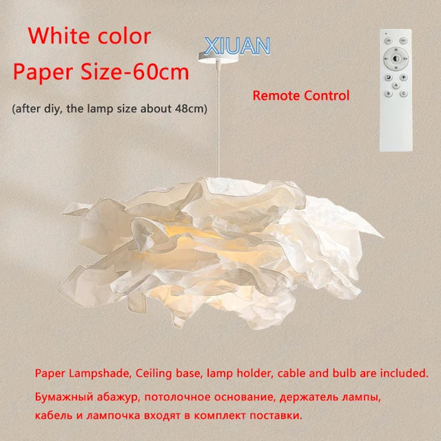 lustre minimaliste en papier led pour éclairage intérieur bricolage
