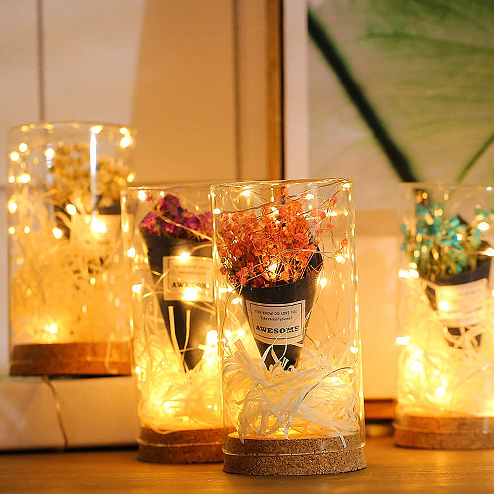 guirlande lumineuse led en fil de cuivre pour fêtes et Noël - vue 3 sur 11