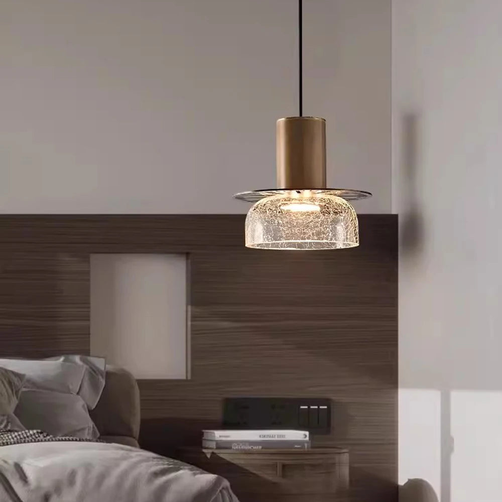 suspension led rétro en verre pour éclairage moderne et ambiance élégante - vue 2 sur 12