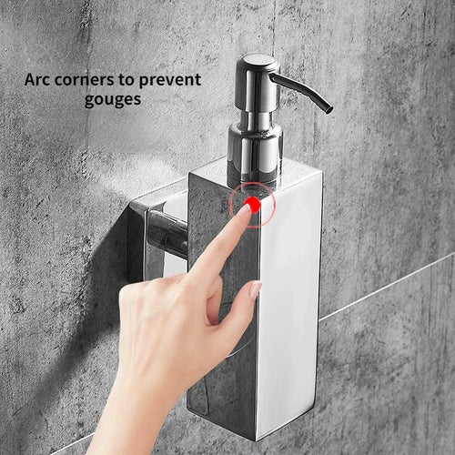distributeur de savon mural en acier inoxydable 200 ml accessoires salle de bain - vue 3 sur 21