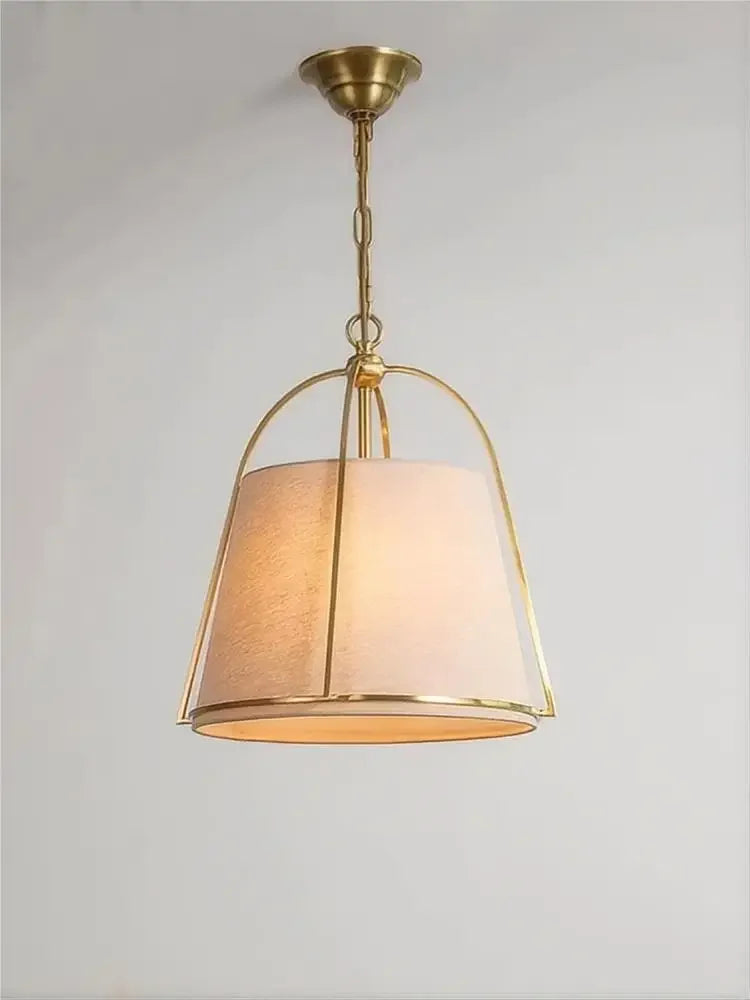 lustre vintage en tissu pour bar restaurant led - vue 2 sur 7