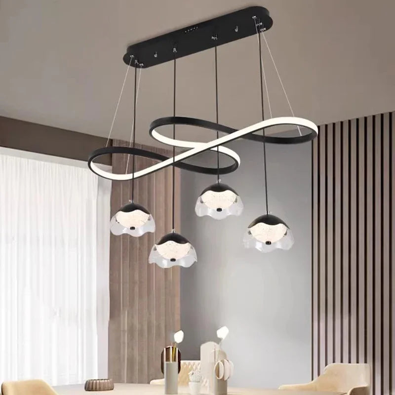 lustre led décoratif moderne pour éclairage intérieur suspendu - vue 3 sur 8