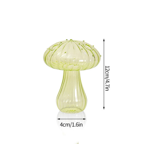 bougeoir champignon en verre pour décoration de table et vase - vue 13 sur 14
