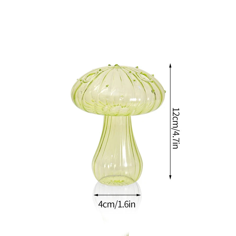 bougeoir champignon en verre pour décoration de table et vase - vue 12 sur 14