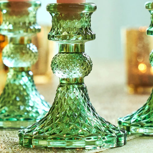 bougeoirs en verre cristal pour décorations de table festive - vue 3 sur 8