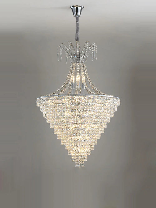 lustre en cristal chrome pour éclairage intérieur élégant - vue 6 sur 11