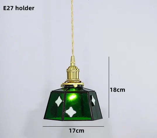 suspension nordique en verre teinté et cuivre élégant - vue 8 sur 25