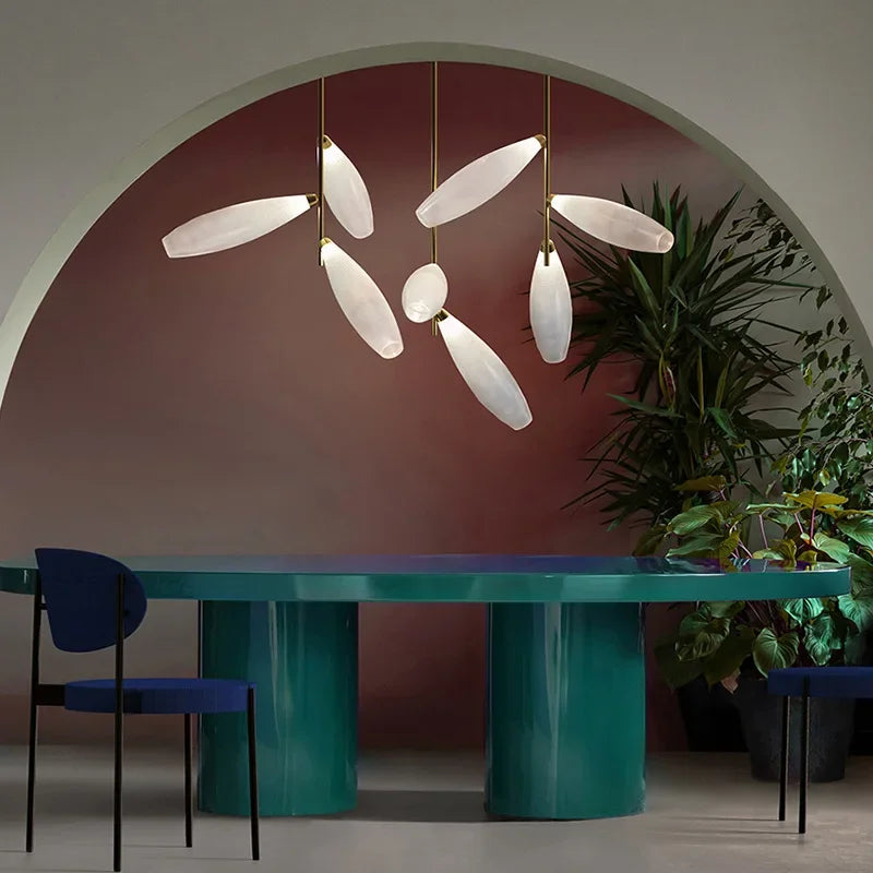 lustre moderne en verre design forme de raisin suspendu - vue 3 sur 12
