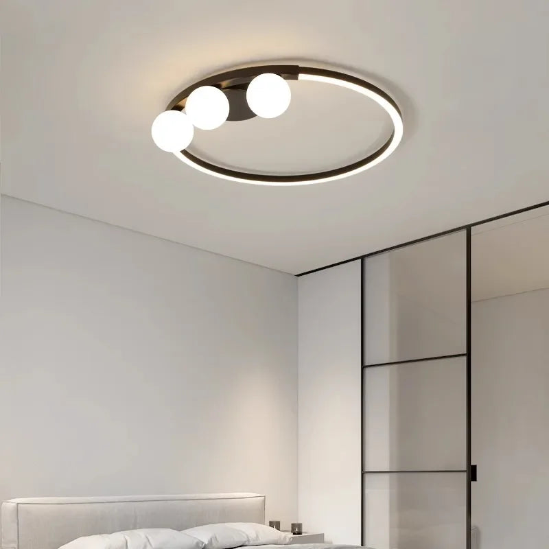 plafonnier led minimaliste moderne lustres éclairage luminaire - vue 3 sur 9