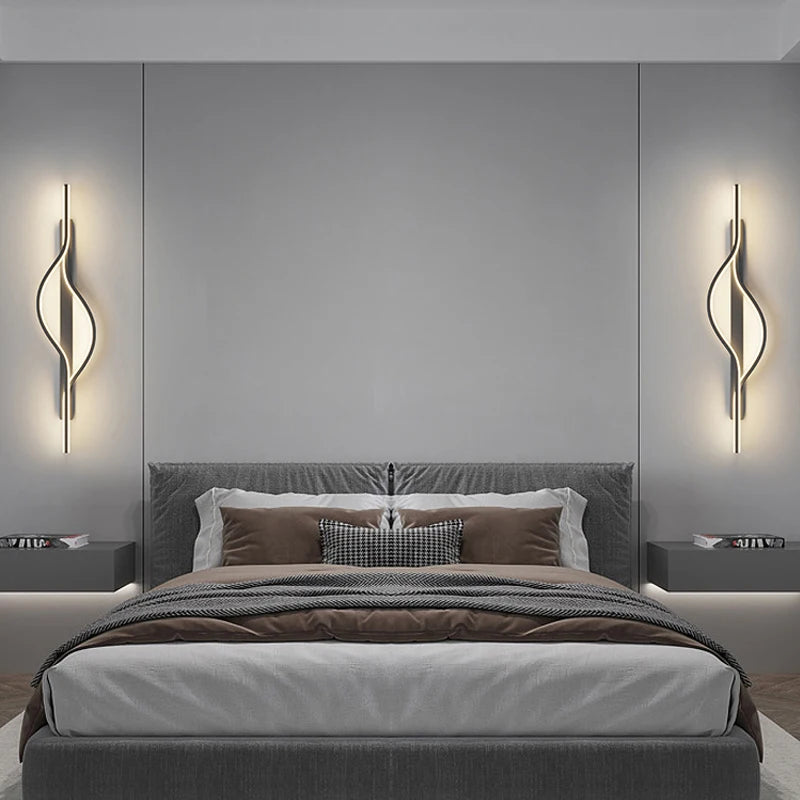 Applique murale led moderne minimaliste rayures déco intérieur chambre salon couloir - vue 6 sur 15
