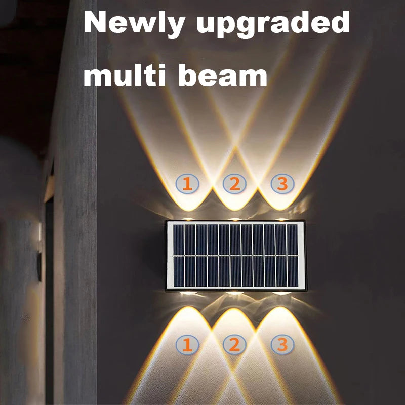 applique murale solaire led moderne étanche pour extérieur jardin cour rue - vue 5 sur 14