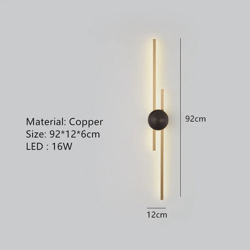 applique murale led minimaliste en laiton pour restaurant - vue 17 sur 18