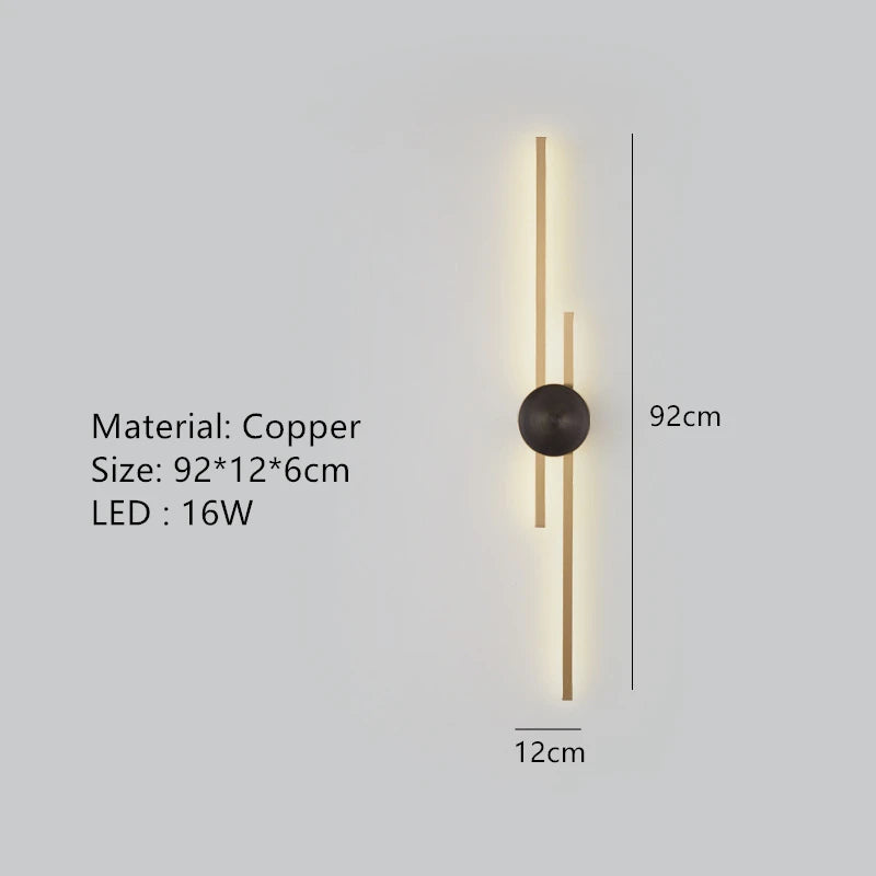 applique murale minimaliste en laiton led pour restaurant - vue 16 sur 18