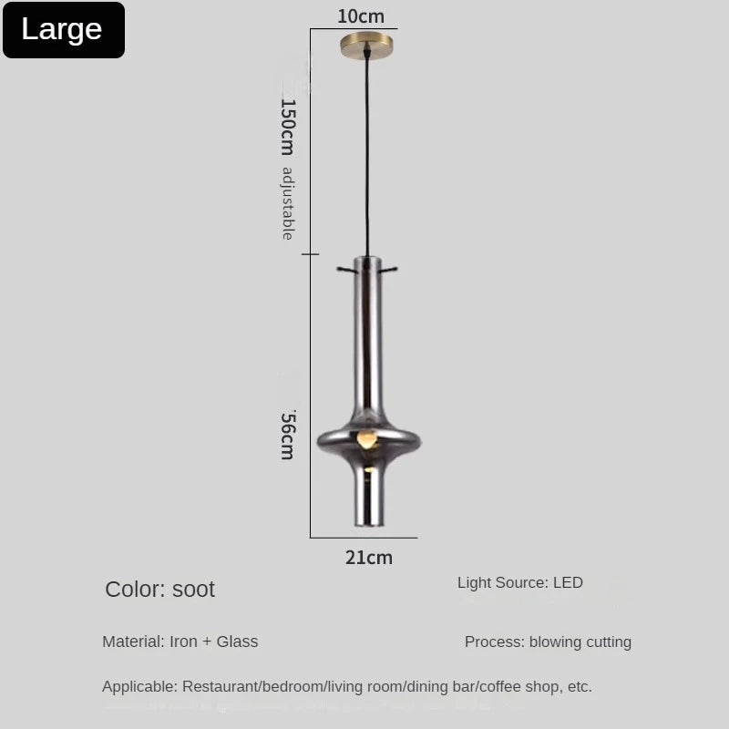 lustre en verre à joint en bambou créatif pour décoration intérieure - vue 11 sur 12
