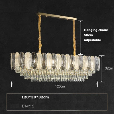 lustre suspendu led art déco avec plumes blanches et grises - vue 8 sur 17