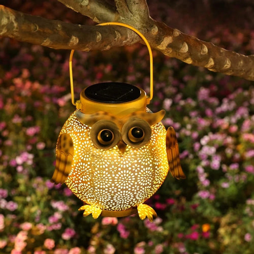 lanternes solaires hibou décoratives pour jardin extérieur - vue 2 sur 7