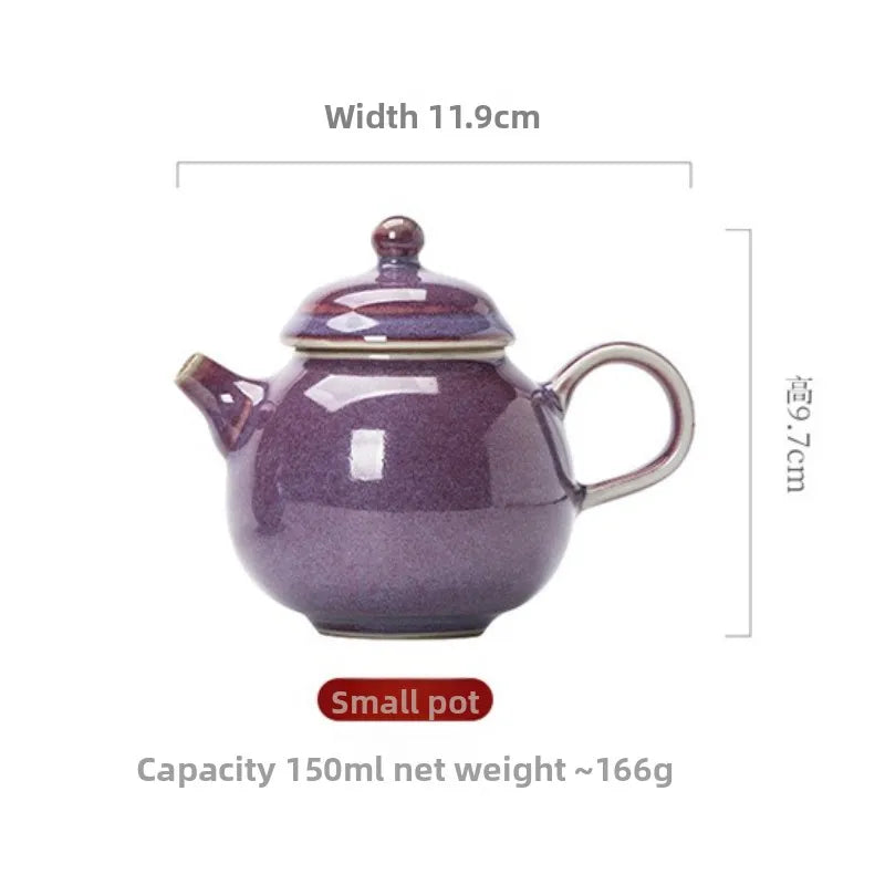 Théière artisanale ru kiln avec infuseur puer - vue 5 sur 7