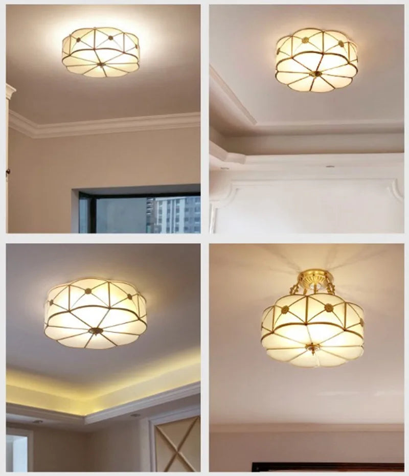 plafonnier rond en cuivre pour éclairage intérieur élégant - vue 6 sur 6