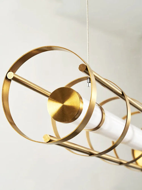 lustre moderne en acier inoxydable avec led et acrylique creux - vue 5 sur 7