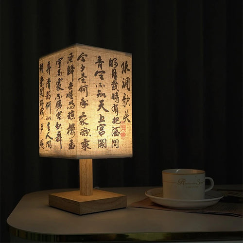 lampe à poser décorative carrée à led avec variateur et prise usb - vue 3 sur 9