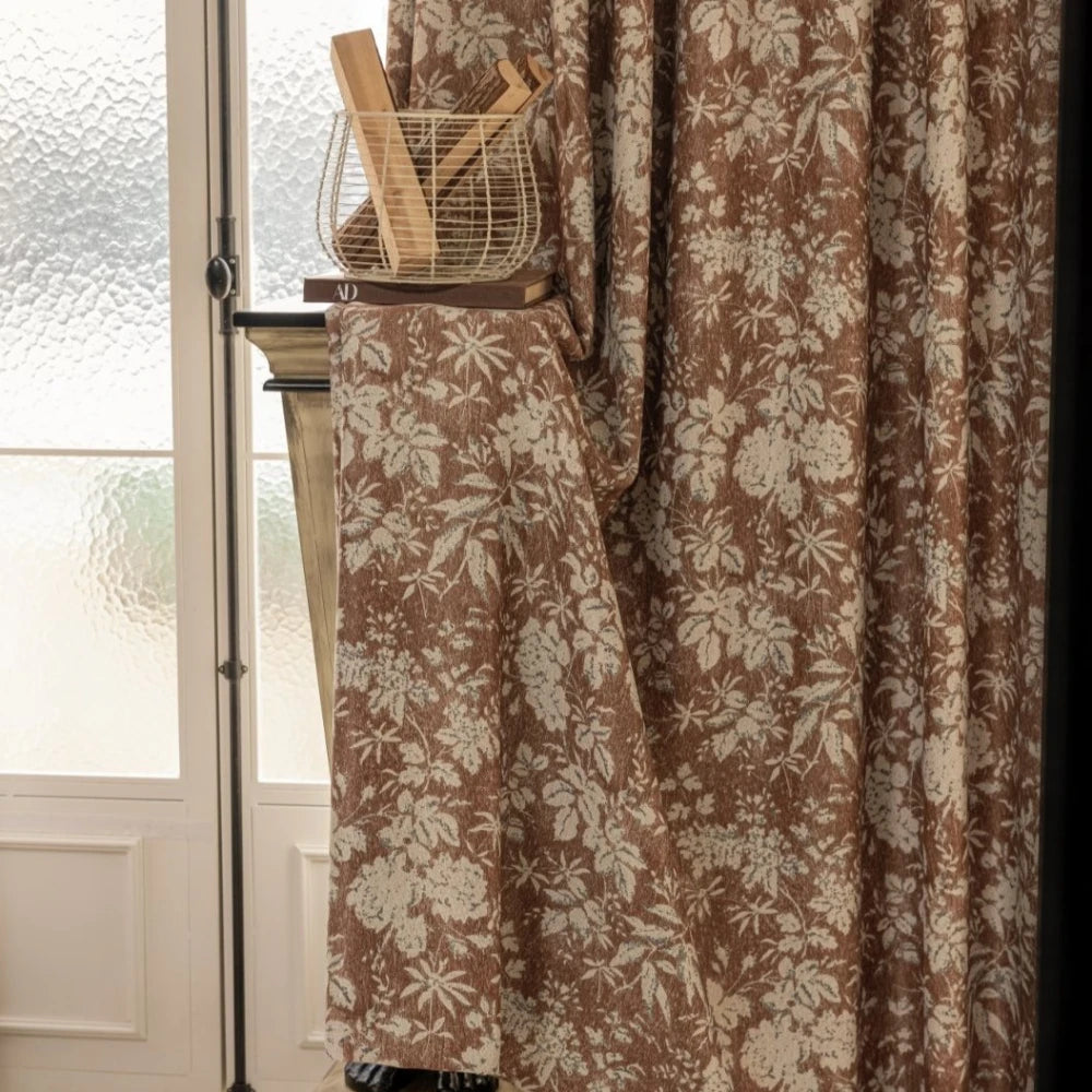 Rideau occultant moderne motifs floraux pour salon chambre - vue 1 sur 9