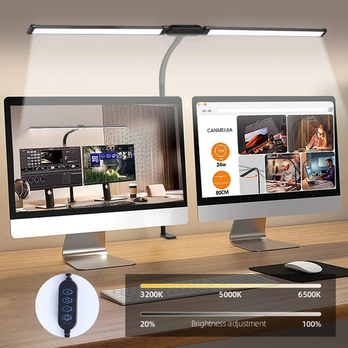 lampe de bureau led pliable à clip protection des yeux 3 modes 10 intensités - vue 6 sur 10