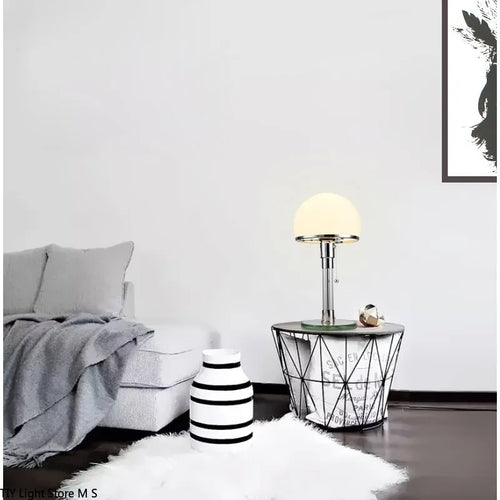 Wilhelm Wagenfeld Nordique Designer Bauhaus LED lampe de table design verre lampe de bureau chambre en acier inoxydable luminaires lampes de table - vue 6 sur 7