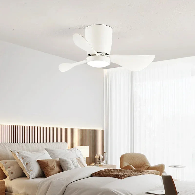 plafonnier ventilateur à conversion de fréquence style nordique simple - vue 3 sur 19