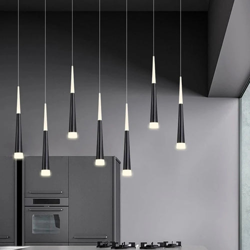 Nordique Long Tube chambre chevet Suspension lampe cuisine Suspension île salle à manger Table Suspension Suspension lumière - vue 3 sur 11
