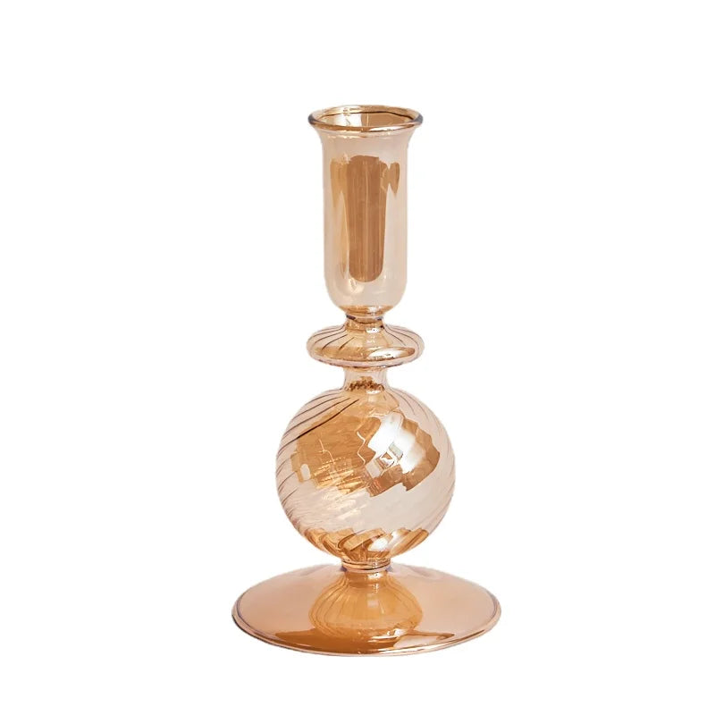 bougeoirs rétro coniques haut en verre pour décoration - vue 30 sur 32
