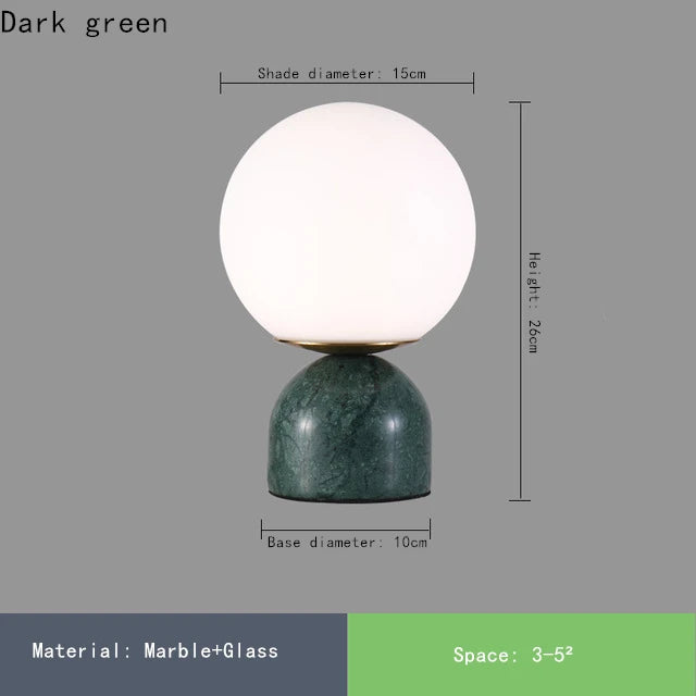lampe de table en marbre et verre design contemporain - vue 8 sur 9