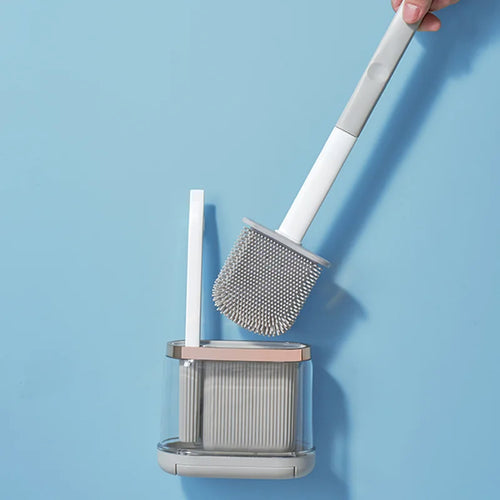 ensemble de brosses de toilette avec support mural pour salle de bain - vue 4 sur 8