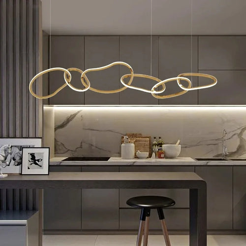 lustre moderne simple nordique luxe en acier inoxydable galvanisé - vue 4 sur 10