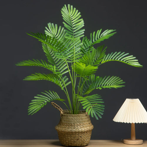 grand palmier artificiel avec feuilles de monstera pour décoration extérieure - vue 4 sur 7