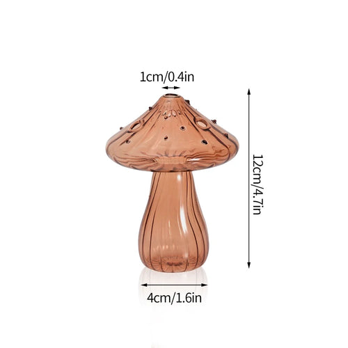 bougeoir champignon en verre pour décoration de table et vase - vue 12 sur 14